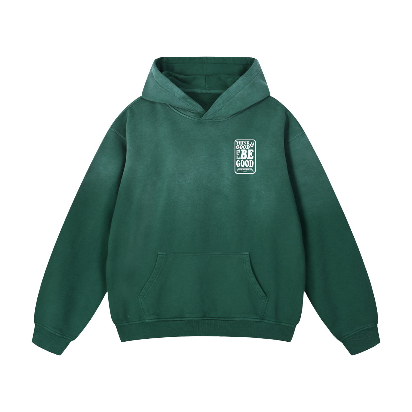 Womens Think Good Heavyweight Sunfade Oversized Hoodie Green - Tribe of Judah