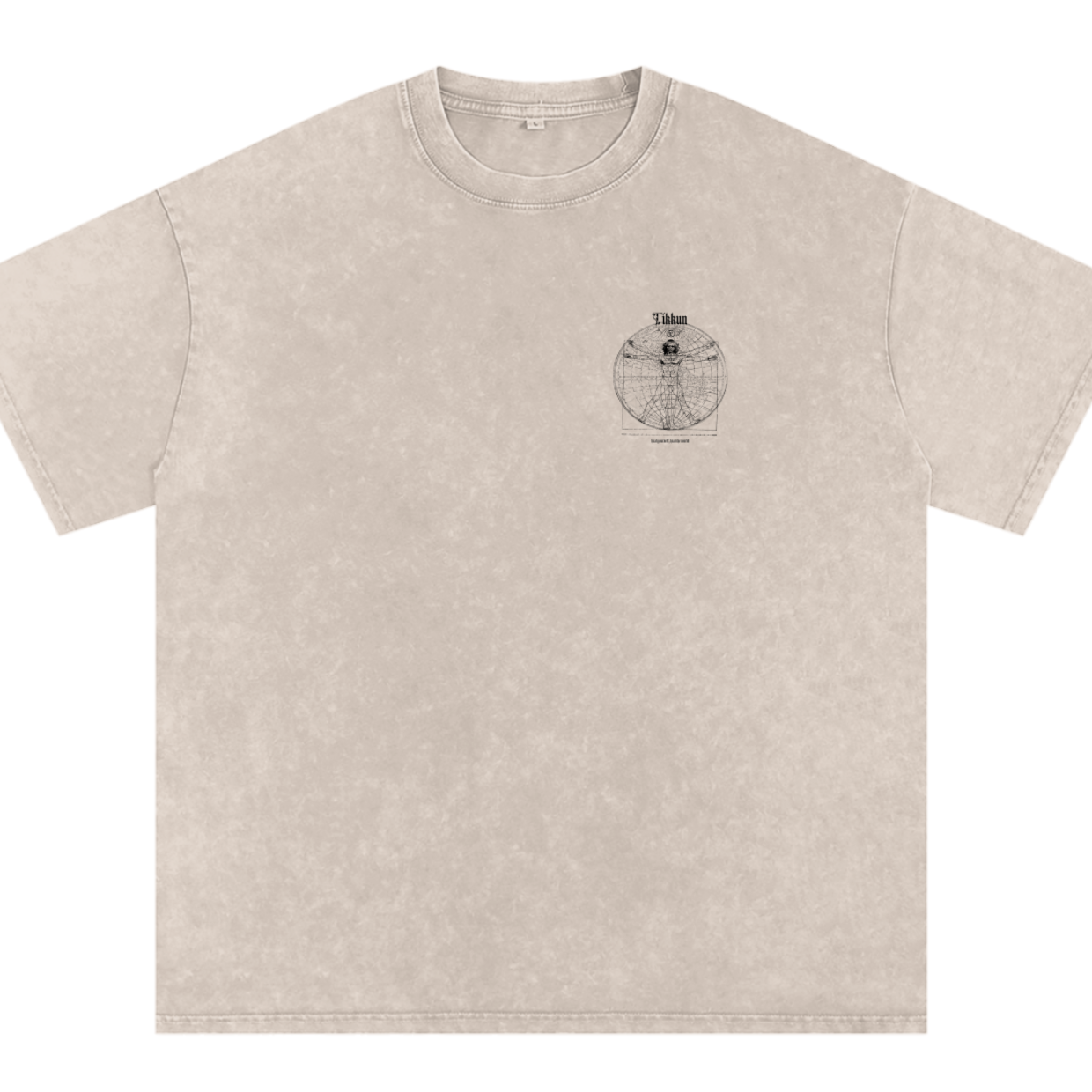 Tikkun Snow Washed Oversized T-Shirt Tan - Tribe of Judah