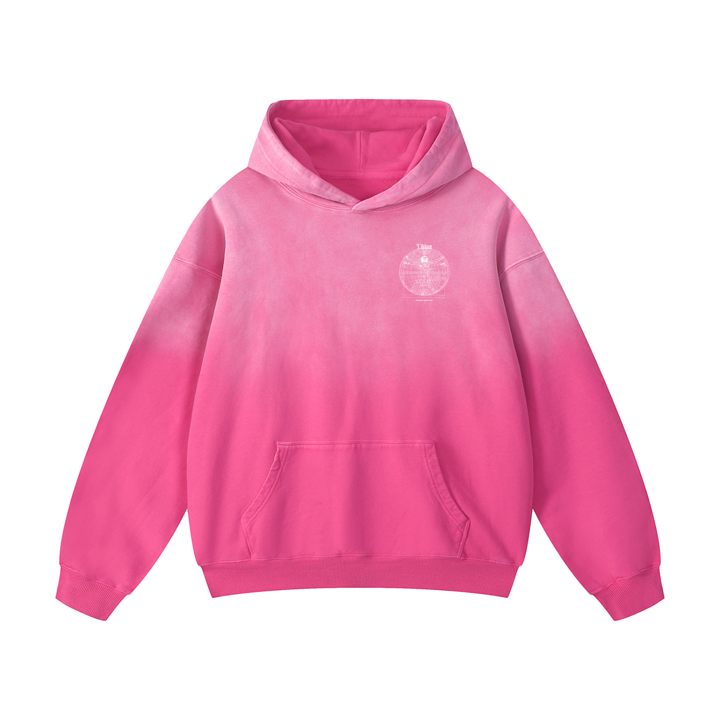 Tikkun Heavyweight Sunfade Oversized Hoodie Pink - Tribe of Judah