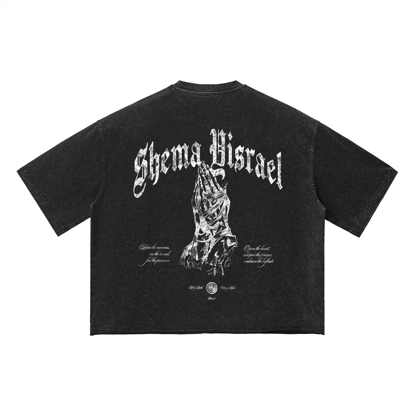 shema,shemayisrael,tshirt,boxfit,oversidedtee,prayerhands