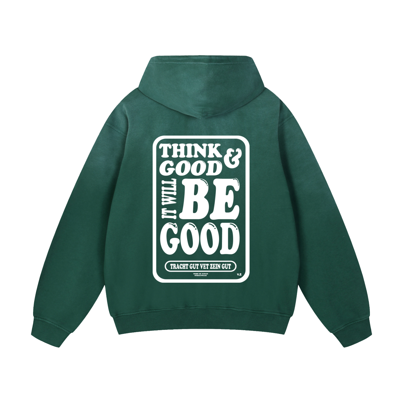 Womens Think Good Heavyweight Sunfade Oversized Hoodie Green - Tribe of Judah